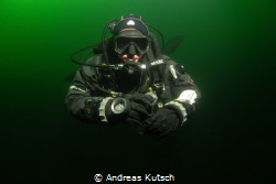 Diver at lake Geiseltalsee by Andreas Kutsch 